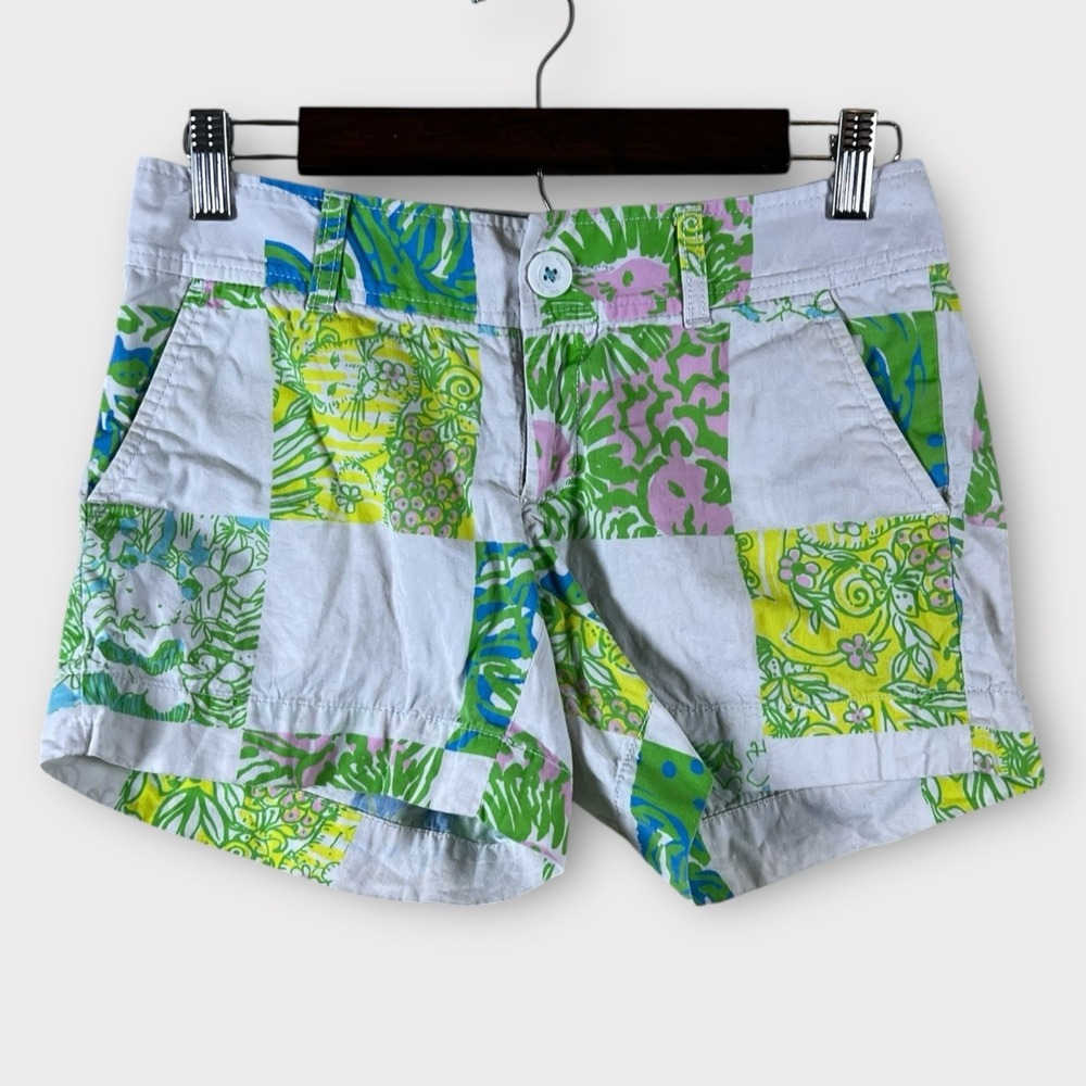 Lilly Pulitzer‎ Resort Womens The Callahan Shorts Lioness Patchwork 5" Size 00